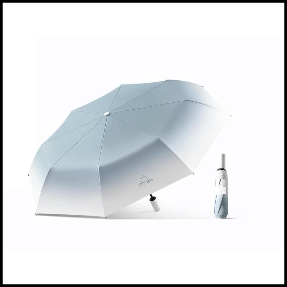 Automatic Folding Umbrella Gradient Sun Rain Prot… - image 1